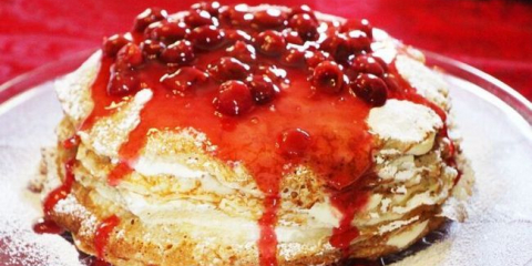 Palačinky na kefíru s vroucí vodou: prolamované a tenké s otvory