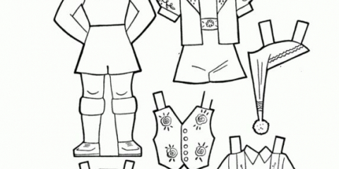 Papírová panenka se sadou oblečení k vystřižení (potisk)