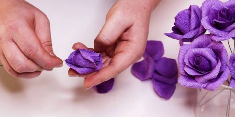 Vlnité papírové květy