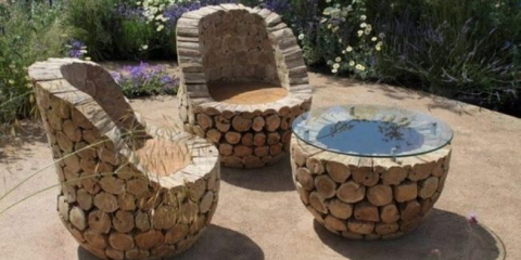 Venkovský design z improvizovaných materiálů