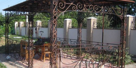 Kované altány: 135 fotografií a popis tajemství používání kovaných altánů v krajinářském designu