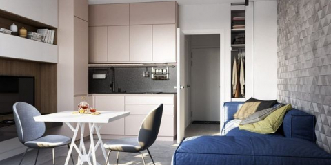 Krásný design studiového bytu: nápady + fotografie