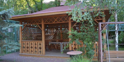 Projekt altánu pro letní dům pro vlastní potřebu: výkresy a schémata s rozměry