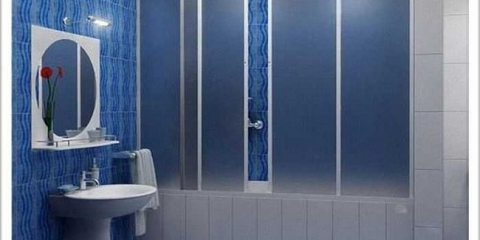 Posuvné plastové závěsy do koupelny - výhody a nevýhody, výběr typu, (20+ fotografií)