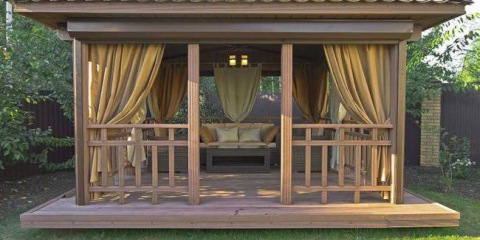 Záclony pro altány: luxusní a skromné ​​možnosti zdobení altánů (video + 140 fotografií)